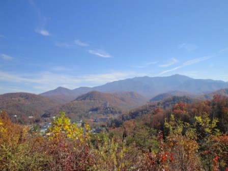 Gatlinburg is located at the base of the Great Smoky Moubntains in TN.